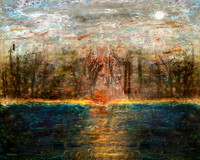 full moon at sunrise 24x30